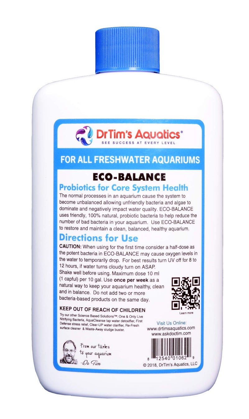 DrTim's Aquatics Freshwater Eco-Balance Probiotic Bacteria â€“ For Freshwater Aquaria, Fish Tanks, Aquariums â€“ Blocks Unfriendly Bacteria, Promotes Optimal Water Quality â€“ 100% Natural â€“ 240 Gallons, 8 oz - Treats 240 Gallons (062) - Image 2